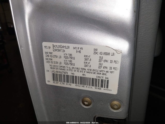 2006 Jeep Liberty Sport მანქანა იყიდება აუქციონზე, vin: 1J4GL48KX6W279878, აუქციონის ნომერი: 44900315