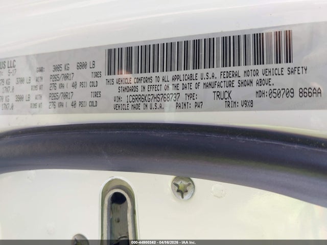 1C6RR6KG7HS768737 RAM 1500 Tradesman 4x2 5&#039;7 Box
