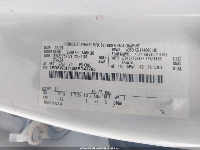 Ford F-350 Chassis Xl 2021 1FD8W3HT2MED43785 Image 8