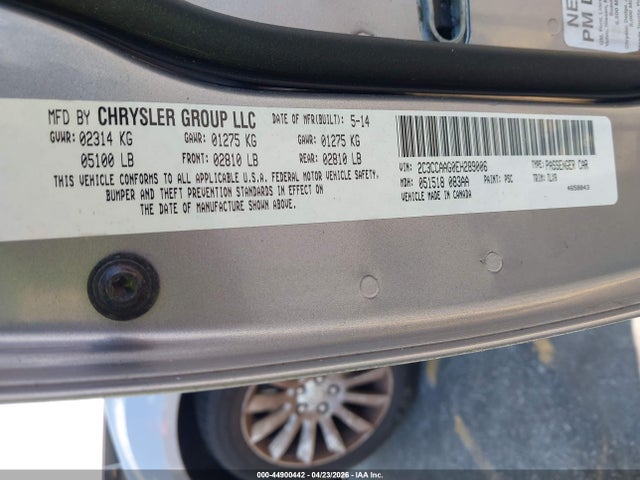 Auction sale of the 2014 Chrysler 300, vin: 2C3CCAAG0EH289006, lot number: 44900442