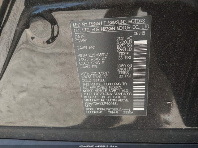 Продаж на аукціоні авто 2018 Nissan Rogue S, vin: KNMAT2MV3JP604681, номер лоту: 44900453