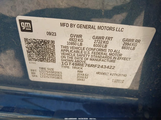 Aukcja sprzedaży 2024 Gmc Sierra 2500hd 4wd  Standard Bed Denali, vin: 1GT49RE76RF243422, numer aukcji: 44900466
