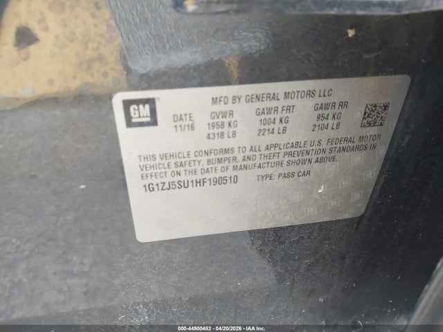 1G1ZJ5SU1HF190510 Chevrolet MALIBU HYBRID