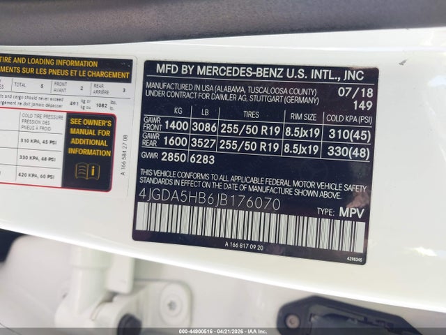 Продаж на аукціоні авто 2018 Mercedes-benz Gle 350 4matic, vin: 4JGDA5HB6JB176070, номер лоту: 44900516