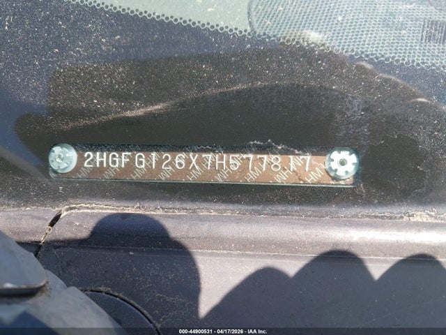 44900531 :رقم المزاد ، 2HGFG126X7H577817 vin ، 2007 Honda Civic Lx مزاد بيع