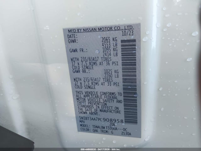 Продаж на аукціоні авто 2023 Nissan Rogue S Fwd, vin: 5N1BT3AA7PC908958, номер лоту: 44900535