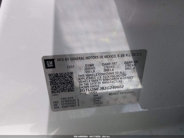 3GTU2NEJ0JG249602 GMC Sierra 1500 Slt