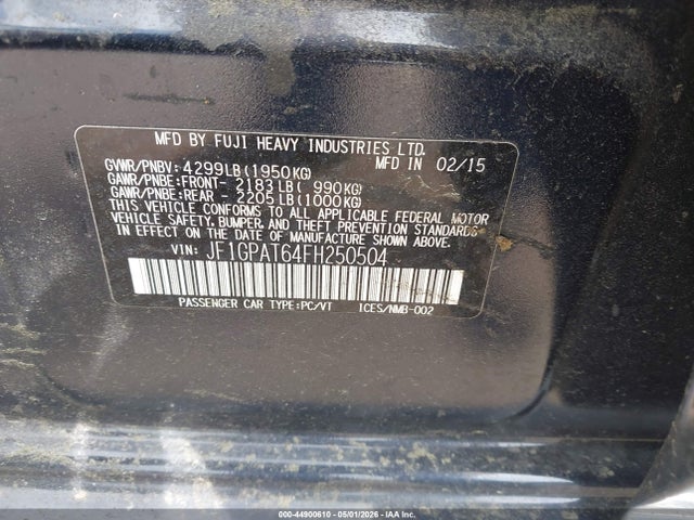 Aukcja sprzedaży 2015 Subaru Impreza 2.0i Sport Premium, vin: JF1GPAT64FH250504, numer aukcji: 44900610