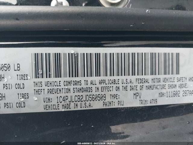 1C4PJLCB2JD560509 Jeep Cherokee Latitude Fwd