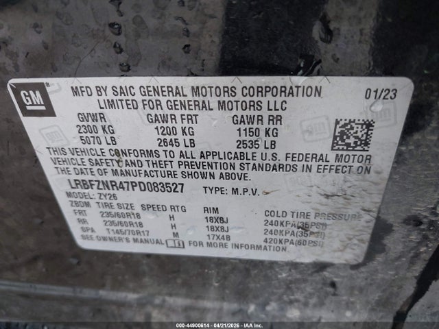 Продаж на аукціоні авто 2023 Buick Envision Essence Fwd, vin: LRBFZNR47PD083527, номер лоту: 44900614