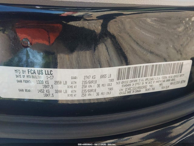 Aukcja sprzedaży 2017 Chrysler Pacifica Touring-l Plus, vin: 2C4RC1EG1HR669082, numer aukcji: 44900643
