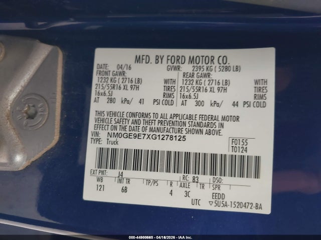Ford Transit Connect Xl 2016 NM0GE9E7XG1278125 Image 9