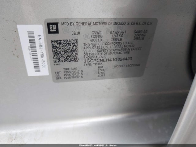 3GCPCNEH4JG324423 Chevrolet Silverado 1500 Wt