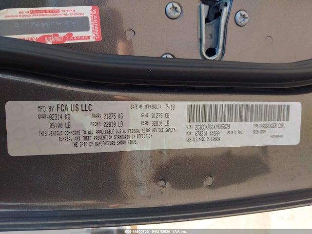 Продаж на аукціоні авто 2019 Dodge Charger Sxt Rwd, vin: 2C3CDXBG1KH685679, номер лоту: 44900702