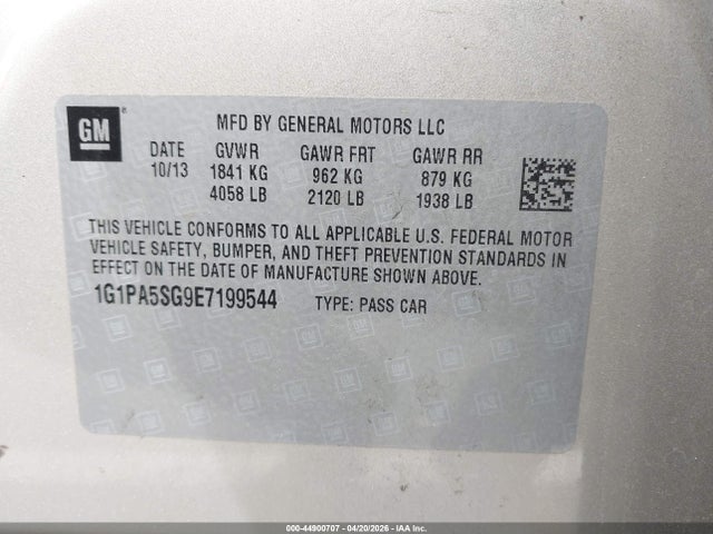 Chevrolet Cruze Ls Auto 2014 1G1PA5SG9E7199544 Image 9