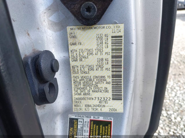 Nissan FRONTIER S 2015 1N6BD0CT4FN732322 Image 9