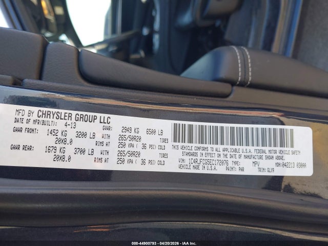 2014 Jeep Grand Cherokee Overland მანქანა იყიდება აუქციონზე, vin: 1C4RJFCG5EC172076, აუქციონის ნომერი: 44900793