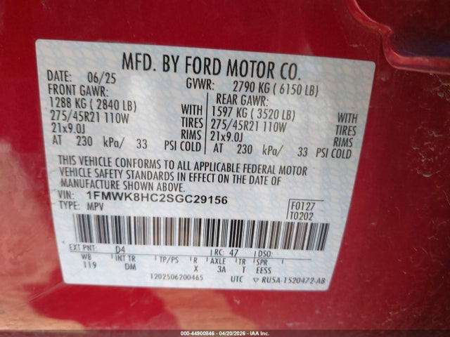 Ford Explorer Platinum 2025 1FMWK8HC2SGC29156 Image 9