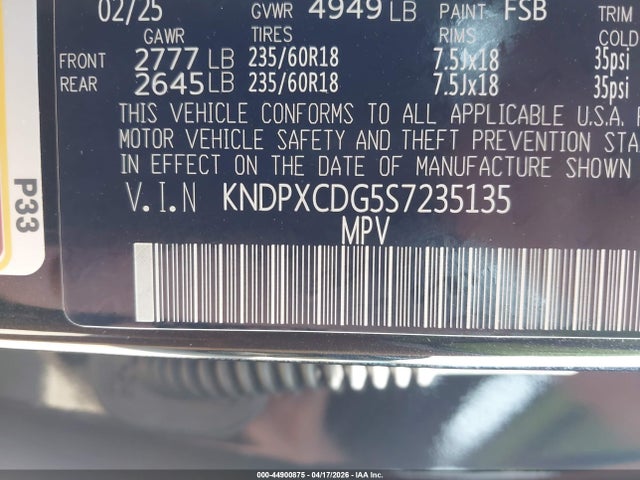 Aukcja sprzedaży 2025 Kia Sportage Hybrid Sx-prestige, vin: KNDPXCDG5S7235135, numer aukcji: 44900875