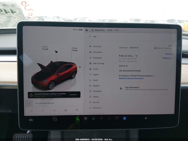 Aukcja sprzedaży 2023 Tesla Model Y Awd/long Range Dual Motor All-wheel Drive, vin: 7SAYGAEE2PF910482, numer aukcji: 44900922