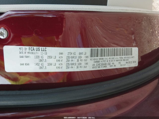 Продаж на аукціоні авто 2017 Chrysler Pacifica Touring-l, vin: 2C4RC1BG4HR611262, номер лоту: 44900951