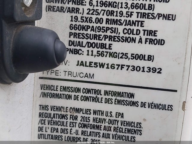 Isuzu Dsl Reg At 2015 JALE5W167F7301392 Image 9