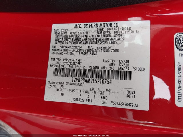 Ford Mustang V6 Premium 2014 1ZVBP8AM9E5210754 Image 9
