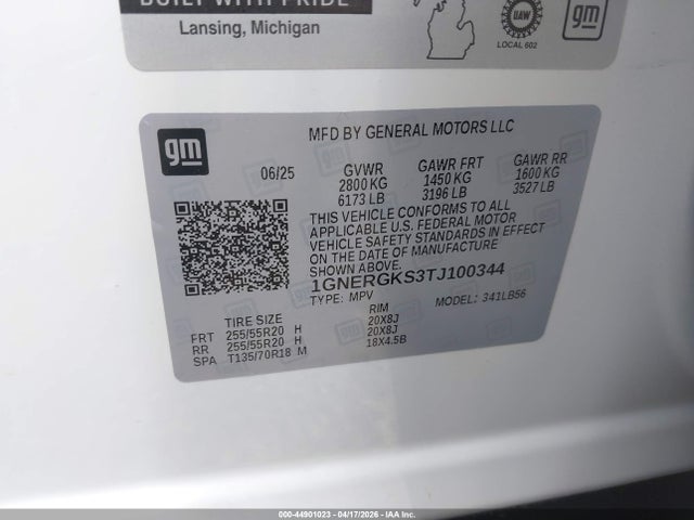 Продаж на аукціоні авто 2026 Chevrolet Traverse Fwd Lt, vin: 1GNERGKS3TJ100344, номер лоту: 44901023
