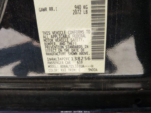 Продаж на аукціоні авто 2015 Nissan Altima 2.5 Sl, vin: 1N4AL3AP2FC138256, номер лоту: 44901031
