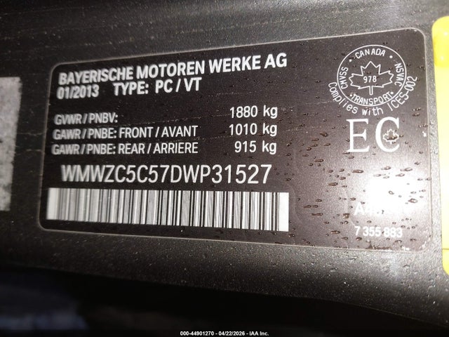 Продажа на аукционе авто 2013 Mini Countryman Cooper S, vin: WMWZC5C57DWP31527, номер лота: 44901270