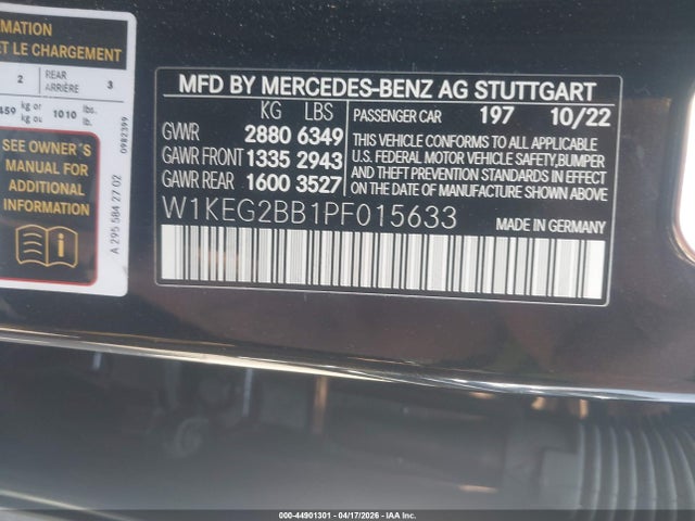 Продажа на аукционе авто 2023 Mercedes-benz Eqe 350, vin: W1KEG2BB1PF015633, номер лота: 44901301