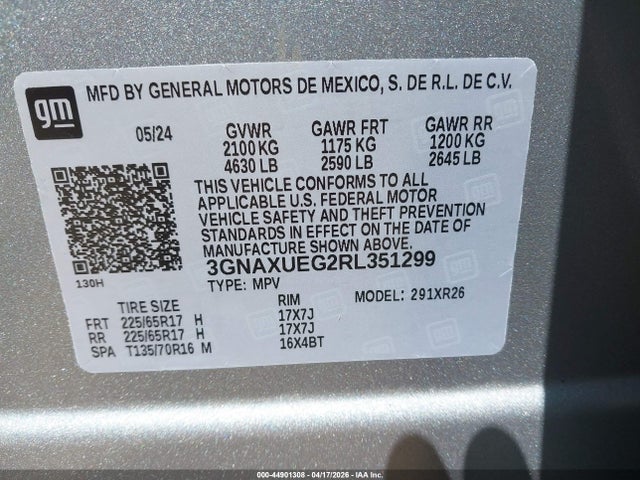 3GNAXUEG2RL351299 Chevrolet Equinox Awd Lt