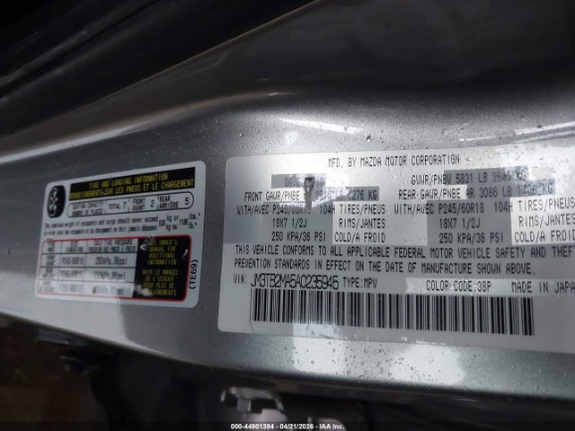 Aukcja sprzedaży 2010 Mazda Cx-9 Touring, vin: JM3TB2MA5A0235945, numer aukcji: 44901394