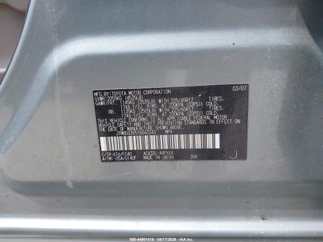 2007 Toyota Rav4 მანქანა იყიდება აუქციონზე, vin: JTMBD33V576043343, აუქციონის ნომერი: 44901416