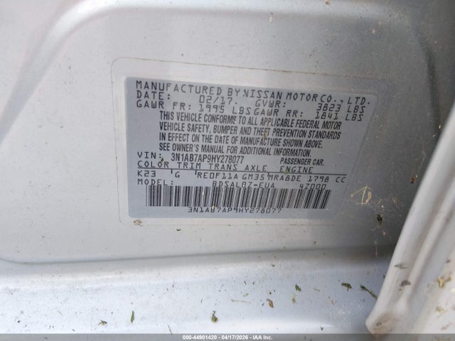 3N1AB7AP9HY278077 Nissan SENTRA S