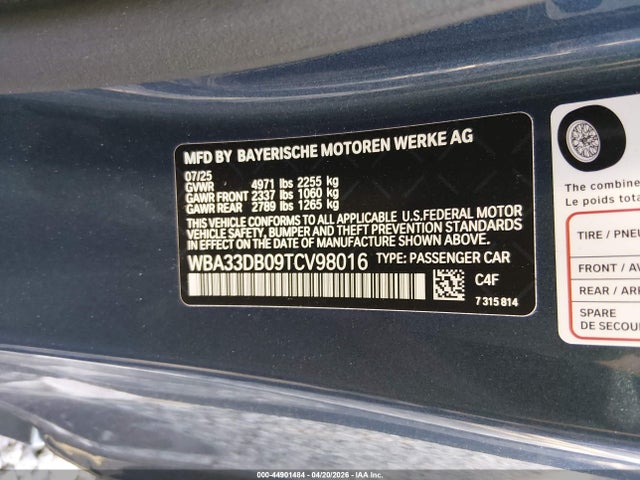 Продажа на аукционе авто 2026 Bmw 430i, vin: WBA33DB09TCV98016, номер лота: 44901484