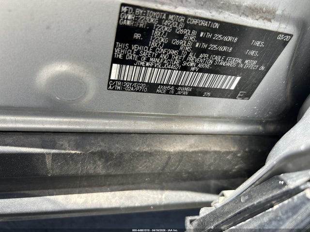 2020 Toyota Rav4 Xse Hybrid მანქანა იყიდება აუქციონზე, vin: JTMEWRFV5LJ044621, აუქციონის ნომერი: 44901510