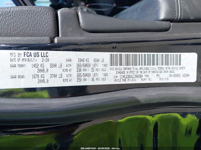 Продажа на аукционе авто 2020 Jeep Grand Cherokee Limited X 4x2, vin: 1C4RJEBGXLC300384, номер лота: 44901535