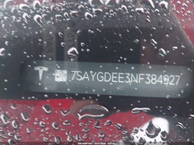 Aukcja sprzedaży 2022 Tesla Model Y Long Range Dual Motor All-wheel Drive, vin: 7SAYGDEE3NF384927, numer aukcji: 44901552