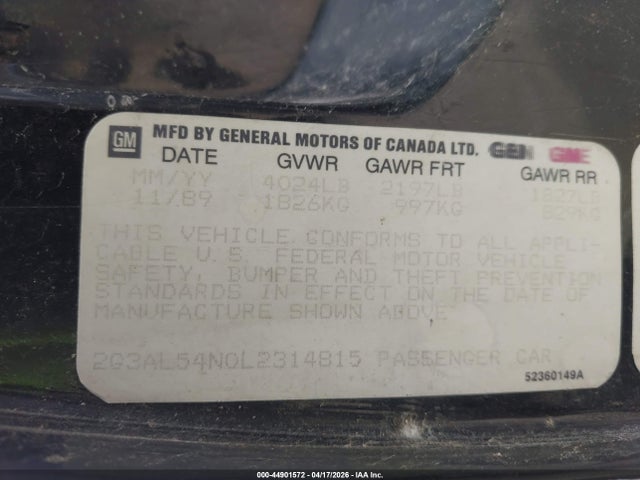 Продажа на аукционе авто 1990 Oldsmobile Cutlass Ciera, vin: 2G3AL54N0L2314815, номер лота: 44901572