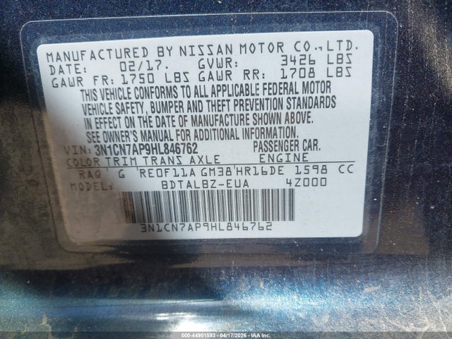 Nissan Versa 1.6 Sv 2017 3N1CN7AP9HL846762 Image 9