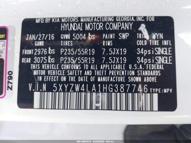 5XYZW4LA1HG387746 Hyundai Santa Fe Sport 2.0t Ultimate