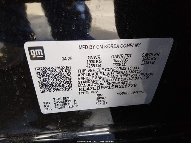 Продаж на аукціоні авто 2025 Buick Envista Sport Touring Fwd, vin: KL47LBEP1SB226279, номер лоту: 44901688