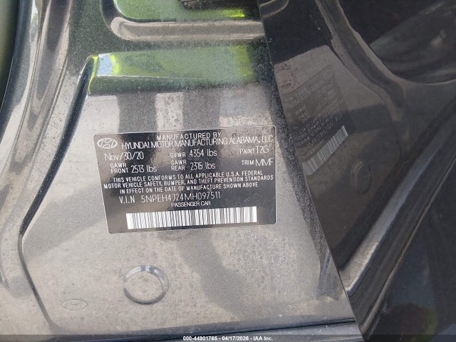 Aukcja sprzedaży 2021 Hyundai Sonata Limited, vin: 5NPEH4J24MH097511, numer aukcji: 44901765