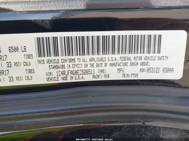 2014 Jeep Grand Cherokee Laredo მანქანა იყიდება აუქციონზე, vin: 1C4RJFAG0EC526511, აუქციონის ნომერი: 44901777