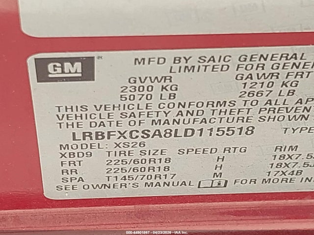 Buick Envision Fwd Essence 2020 LRBFXCSA8LD115518 Image 9