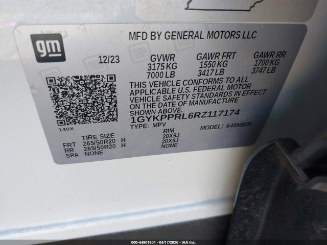 Продажа на аукционе авто 2024 Cadillac Lyriq Luxury W/1sc, vin: 1GYKPPRL6RZ117174, номер лота: 44901901