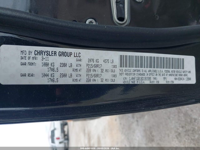 44901939 :رقم المزاد ، 1J4NF1GB1BD191595 vin ، 2011 Jeep Patriot Sport مزاد بيع