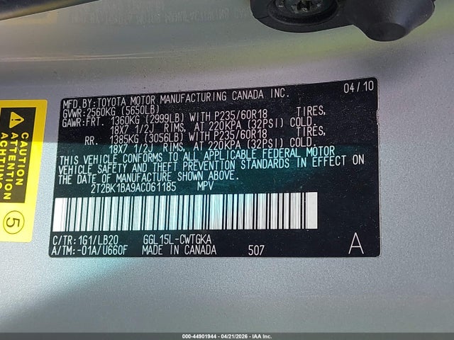 Aukcja sprzedaży 2010 Lexus Rx 350, vin: 2T2BK1BA9AC061185, numer aukcji: 44901944