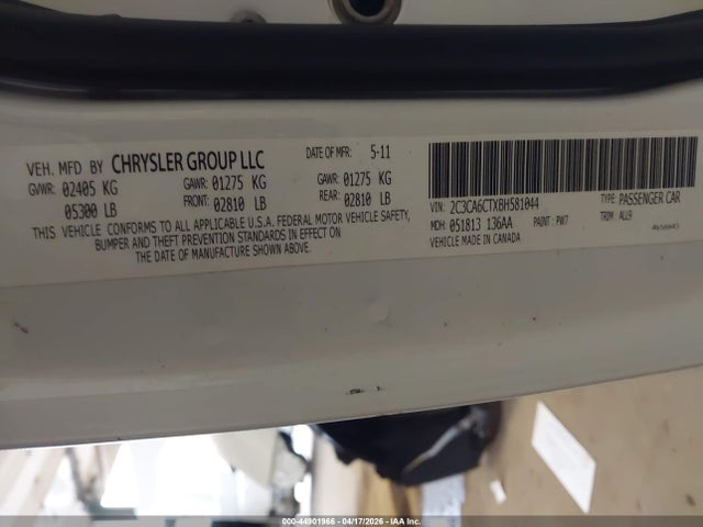 2011 Chrysler 300c მანქანა იყიდება აუქციონზე, vin: 2C3CA6CTXBH581044, აუქციონის ნომერი: 44901966